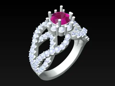 Diamond Ring - Womens Rings - N3367 3D print model