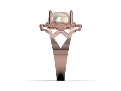 Elegant Rose Gold printable Ring model jr00343 3D print model