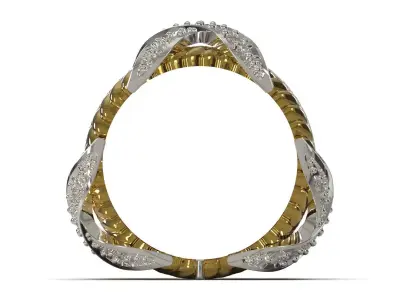 Luxury Texture and Gemstone Design stl 3d ring model jr00005 3D print model