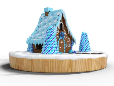 Gingerbread House Low-poly 3D model