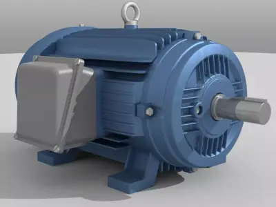 Industrial Electric Motor Low-poly 3D model