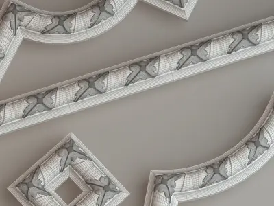 Molding with corner elements Gaudi Decor 3D model