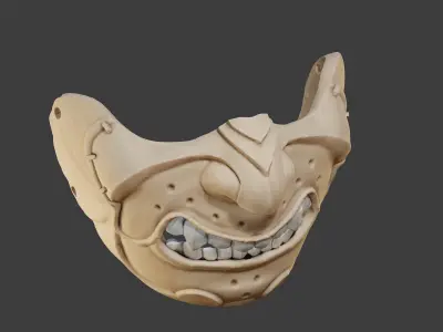 Oni Mask 11 Demon Half Face 3D print model