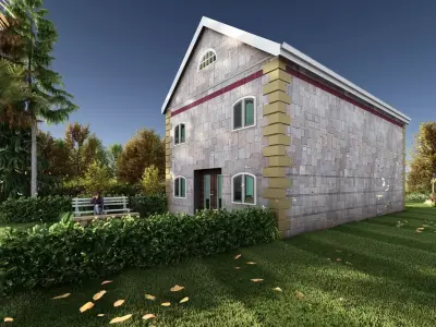 Small Apartment 3D House plan  Low-poly 3D model purchase
