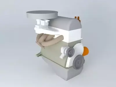 motor car engine Free 3D model