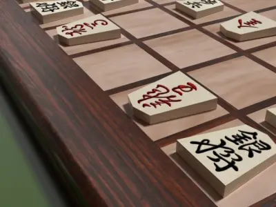 luxury laminated Shogi board Low-poly 3D model