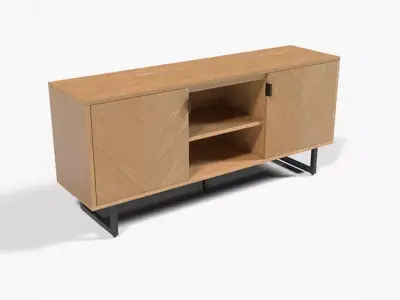 Navu media Cabinet oak veneer Low-poly 3D model
