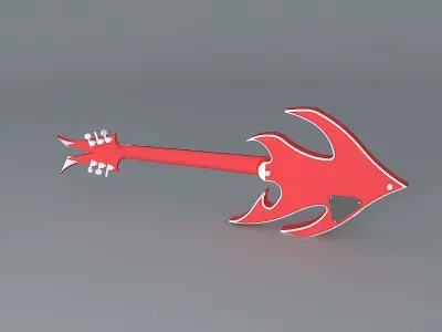 Flaming guitar Free 3D model