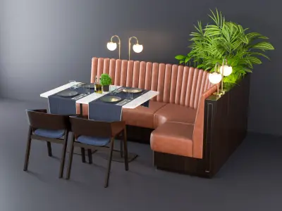 Restaurant seat L type 3D model