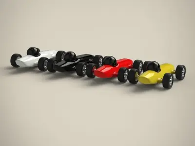 Racing Toy Car Set 3D model