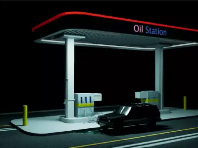 oil station 3D model