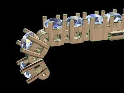 Diamond Tennis Bracelet 3MM Link 3D print model