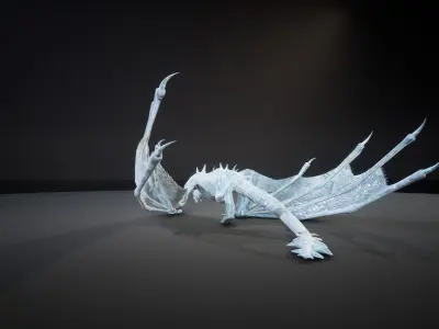 Dragon 9 Wyvern UE4 Low-poly 3D model