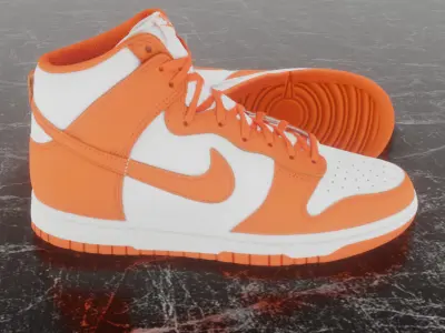 NIKE DUNK HIGH SYRACUSE 3D SHOES Low-poly 3D model
