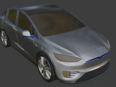 Tesla Model X electric car Low-poly 3D model