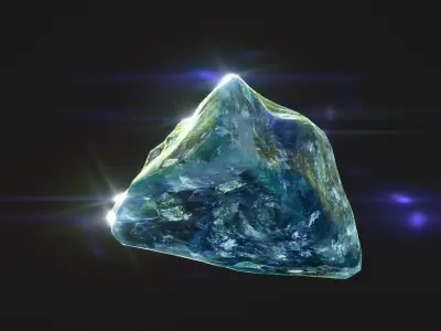 Low poly Blue Gemstone Pack 200115 Low-poly 3D model