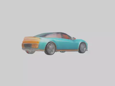 Retro Futuristic Electric Car model Low-poly 3D model