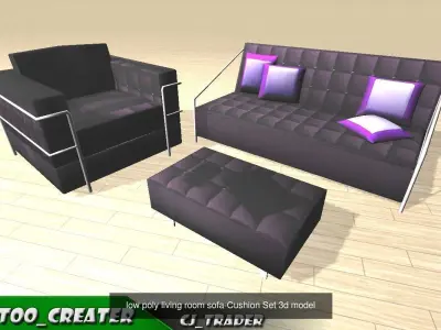 Low Poly Living-Room Sofa Collection 3d models 3D Model Pack