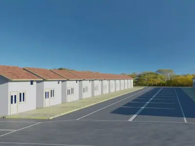 Free Low Poly Neighbourhood For Simple Rendering Free low-poly 3D model