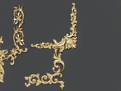 Classic carvings moldings and gypsum cornice 88 3D model