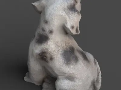 DogDecor1 dog figurine Low-poly 3D model