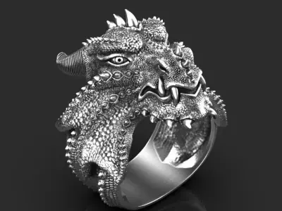 ring dragon 3D print model