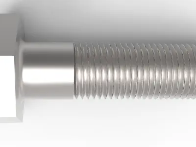 Real Threaded Metric Hexagon Headed Bolts - M10 x 35mm 3D print model