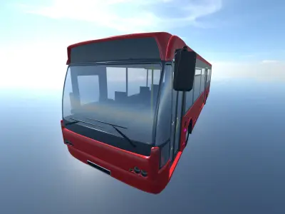 City Bus red 3D model