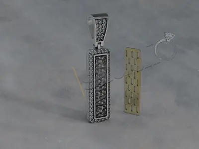 Luxury Xanax pendant with gems 3d model 3D print model