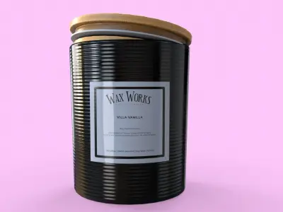 Wax Candle Low-poly 3D model