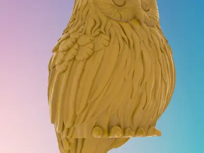 Owl 6 3D MODEL STL FILE FOR CNC ROUTER LASER  3D print model