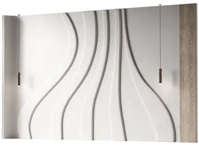 Modern wall composition Bedroom headboard kit 3D model