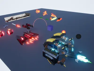 Retro Shooter FX Pack - Unreal Engine 4 Low-poly 3D model