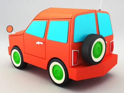 SUV v 1 orange toy car 3D model