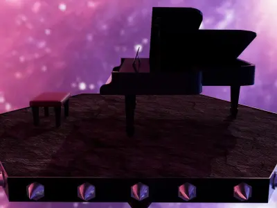 Piano Low-poly 3D model