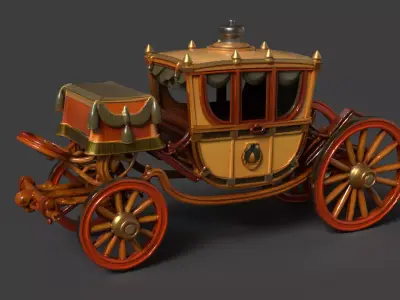 Chinese ancient  carriage   Low-poly 3D model by aceimagedesign-1 from CGTrader