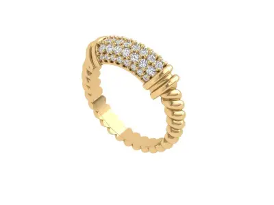 Wedding Art Deco Ring 3D print model buy