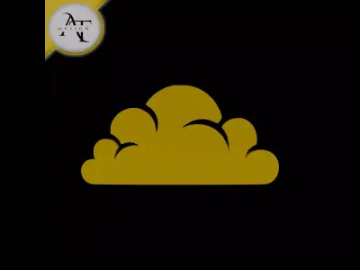 Simple Cloud Symbol - 2D Art Free 3D print model buy