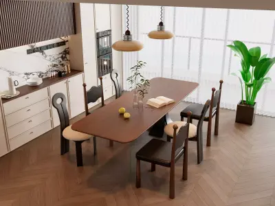 Dining room Dining interior Dining table 36 3D model