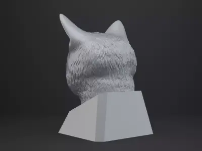 Cat Bust - Animal Figurine 3D print model