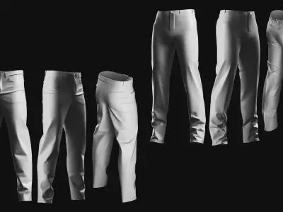 Basemesh Pants Collection 3D model