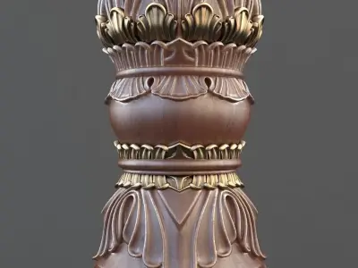Column wooden 3D model
