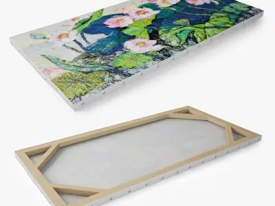 Lotus Pond in Summer - Oil on Canvas 3D model