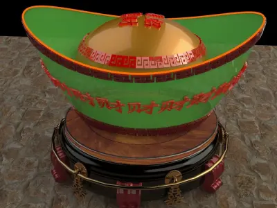 Chinese gold Ingot   3D model