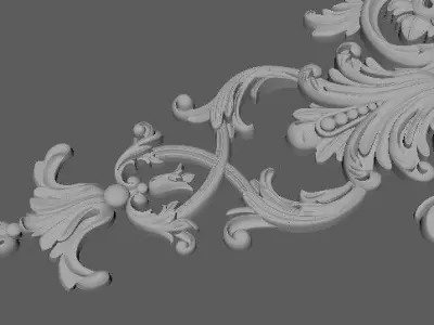 Central decor ornament for furniture 3D model 1062