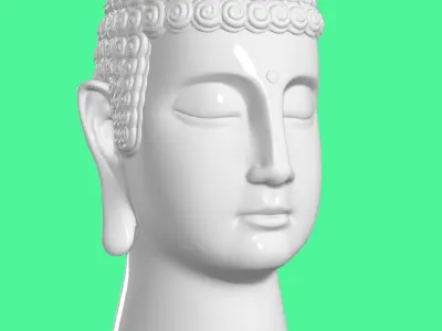 Flower vase buddha head 3D print model
