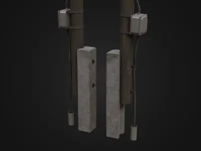 Old Soviet Street Light 07 Low-poly 3D model