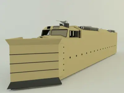 armored locomotive train 3D model
