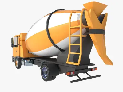 mixer truck Low-poly 3D model