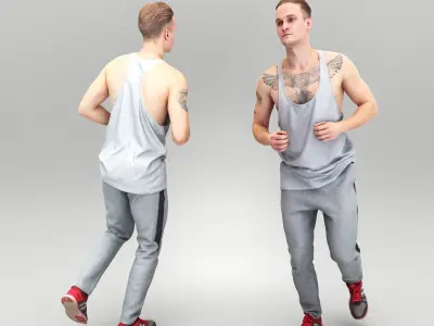 Young man running 415 Low-poly 3D model